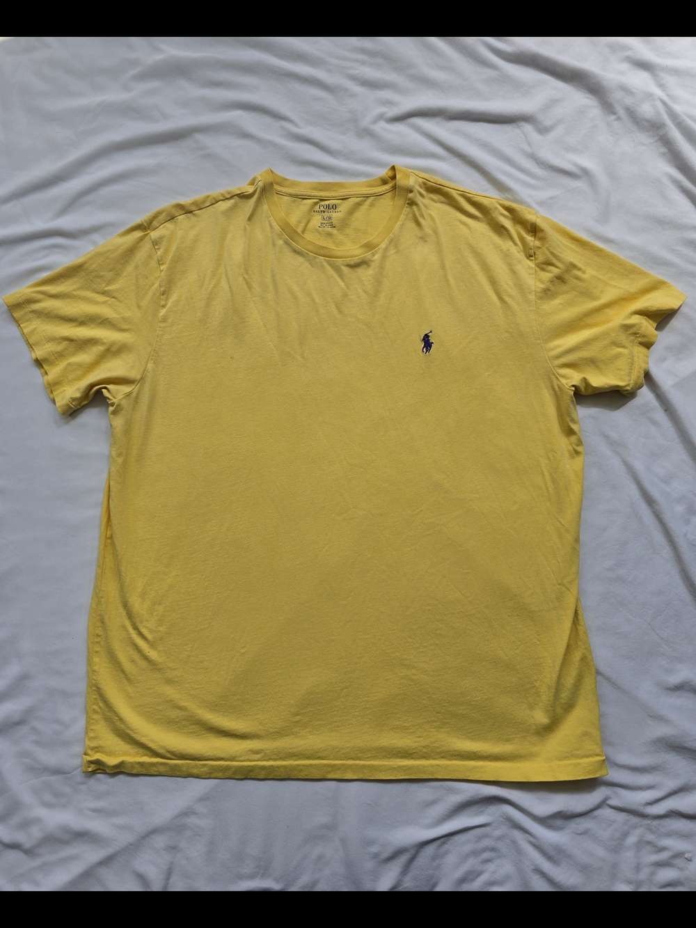 Polo Ralph Lauren Classic Pony T Shirt Yellow Purple Logo Men's Large